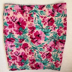 J Crew Womens Pink Floral Pencil Skirt Size 14
